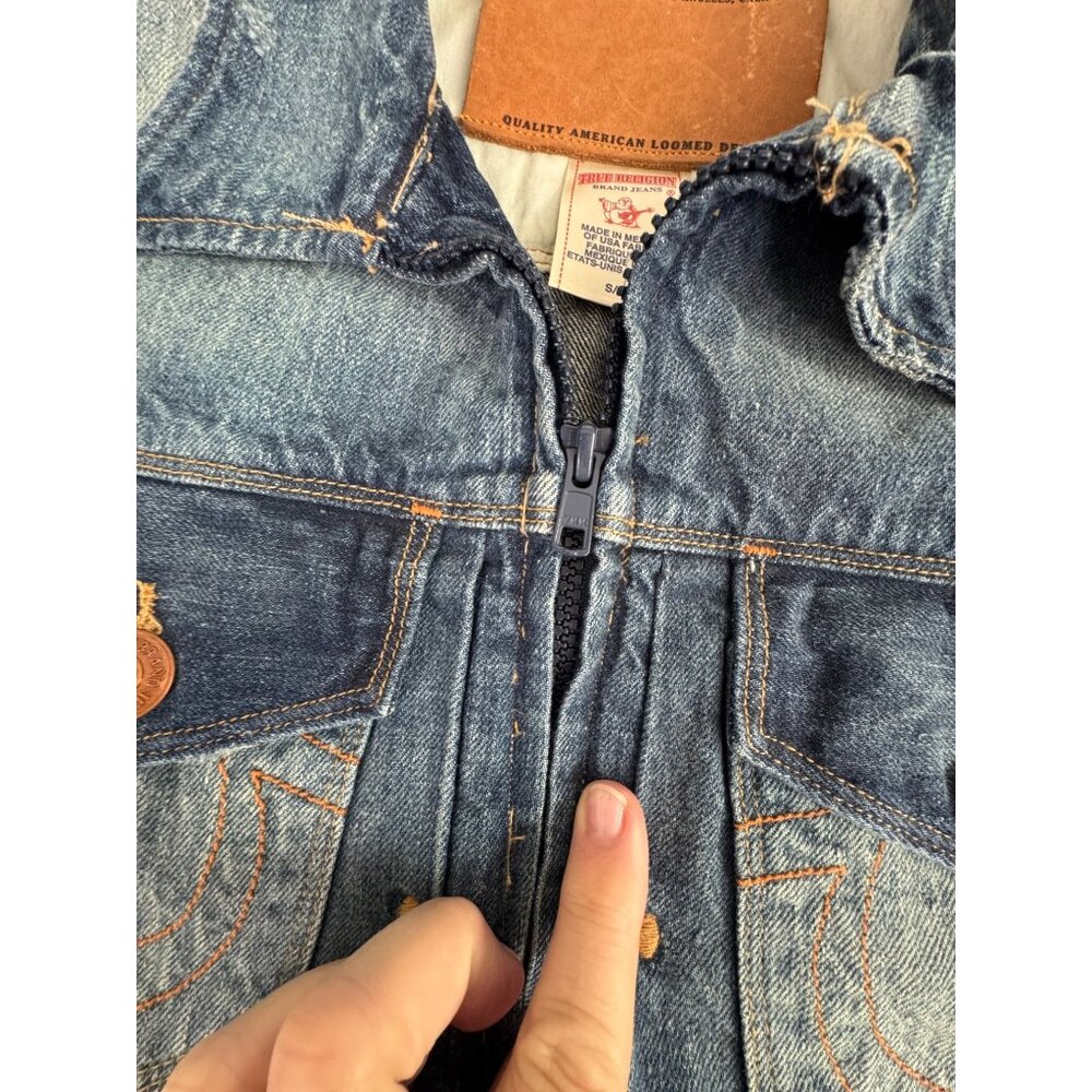 NWOT True Religion Denim 2012 Trucker Jacket S 50s Style Zip Classic American - Picture 5 of 14